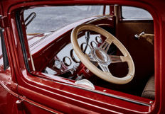 alt="Interior view of 1929 Ford Model A Sedan"