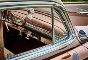 alt="Interior view of a 1953 Chevy Bel Air"