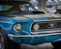 alt="Front left side of 1967 Ford Mustang"