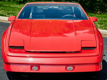 alt="Front hood view of 1987 Pontiac Firebird Tojan"
