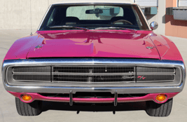 alt="1970 Dodge Charger R/T SE front grill view"