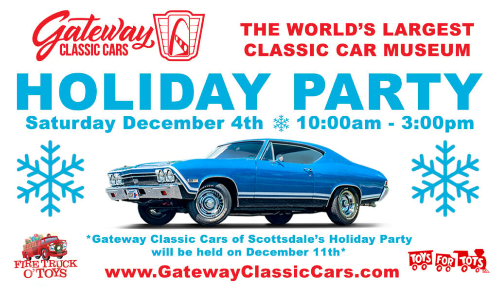 alt="Photo of flyer for Gateway Classic Cars Holiday Party 2021"
